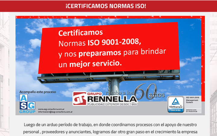 Grupo Rennella logró la certificación en normas ISO