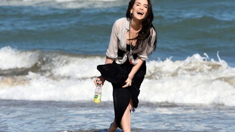 Acción de Terma junto a Natalia Oreiro en Pinamar