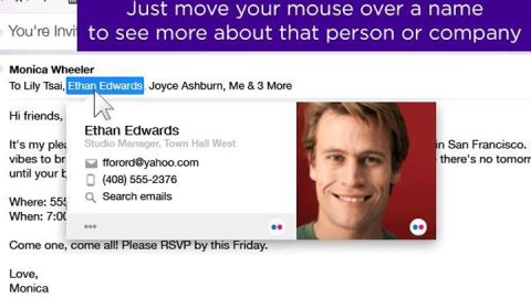 Yahoo presenta las Contact Cards