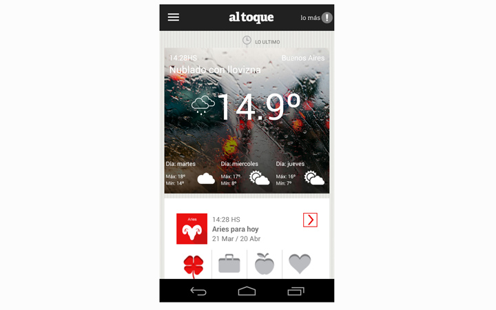 "Clarín al toque" ganó el Mobile Life Award