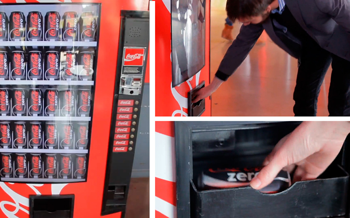 Acción de la Vending Machine de Coca-Cola Zero