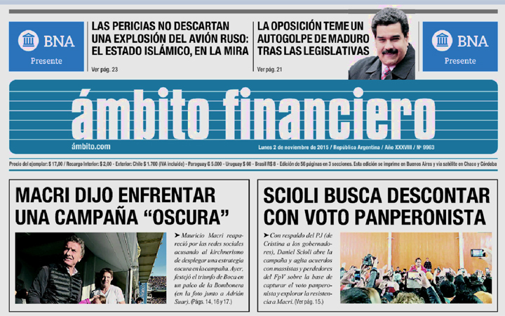 Cambios en el diseño de Ámbito Financiero