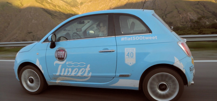 Acción de Niña para Fiat 500: "Fiat Road Tweet"