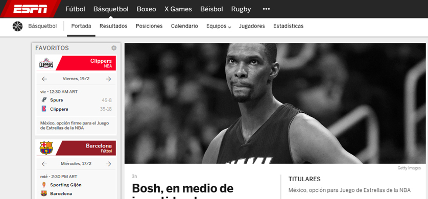 ESPN.com lanza herramienta para personalizar la portada