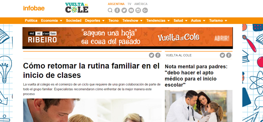 Infobae lanza el especial Vuelta al Cole