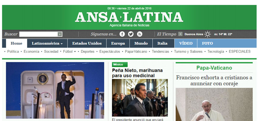 ANSA estrena su web en español para Latinoamérica