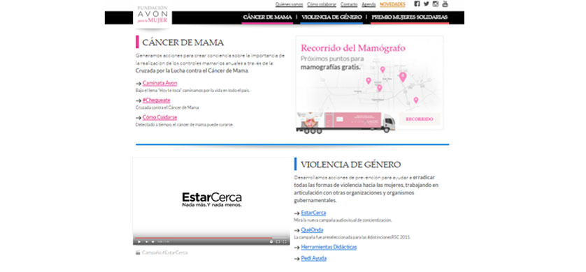 Fundación AVON renueva su sitio web