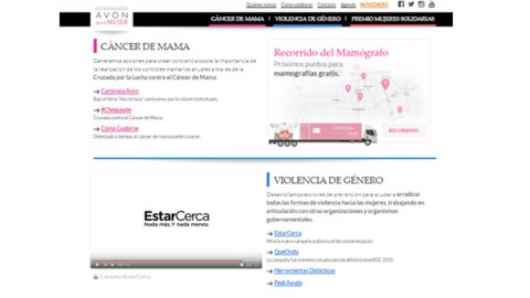Fundación AVON renueva su sitio web