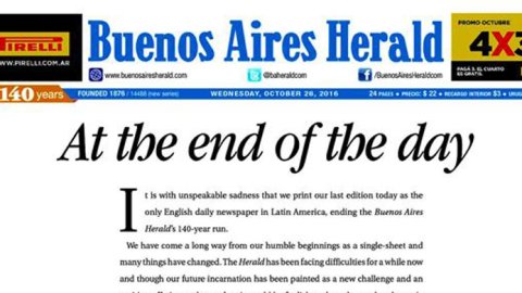 Tras 140 años, El Buenos Aires Herald cierra su edición diaria