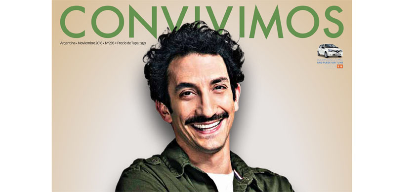 Juan Minujín en la tapa de Convivimos de noviembre