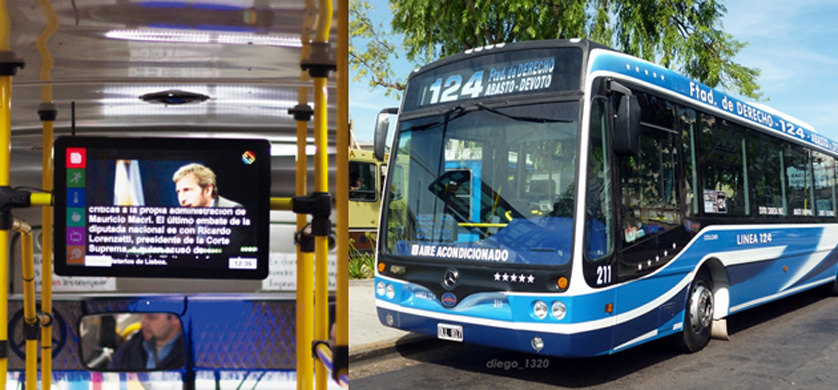 MediaBus suma a la Línea 124 a su circuito digital de TV en los colectivos