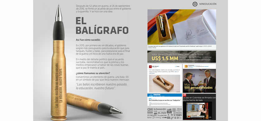 La Paz en Colombia se firmó con el Balígrafo de McCann