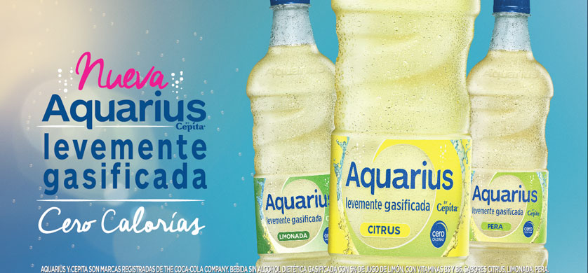 Con nuevos comerciales, Aquarius presenta “Aquarius levemente gasificada”