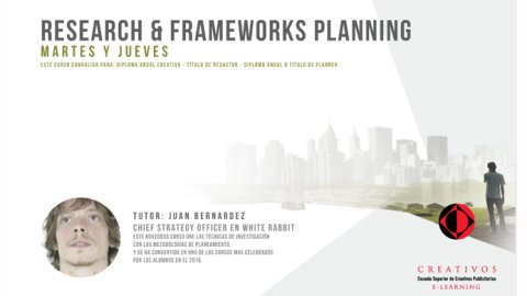 Research & Frameworks Planning, primer curso del año en la Escuelita Elearning