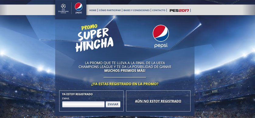 Campaña de PepsiCo y Konami: te llevan a la final de la Champions League