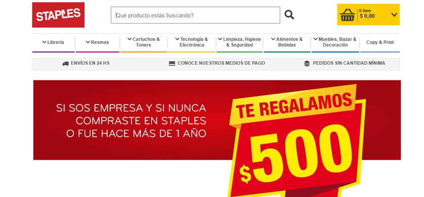 Novedad de Staples para empresas y monotributistas