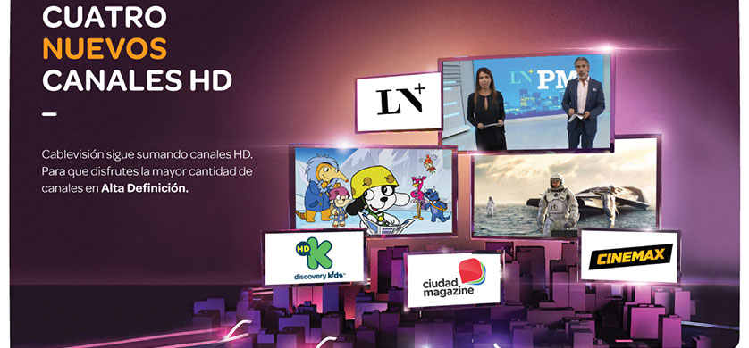 Cablevisión incorporó cuatro nuevas señales HD