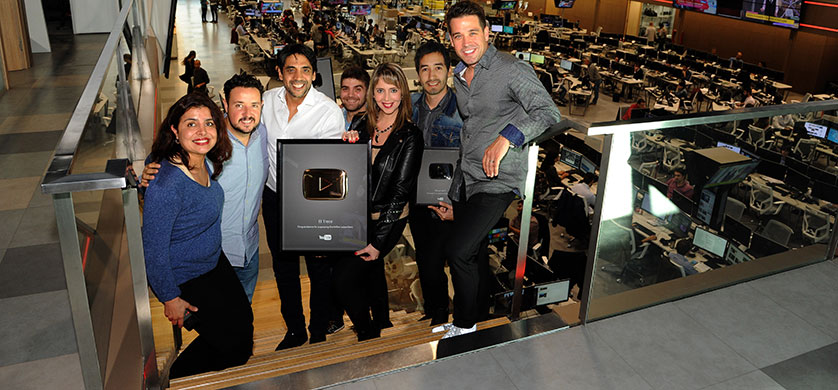 eltrece obtuvo su primer botón dorado en Youtube