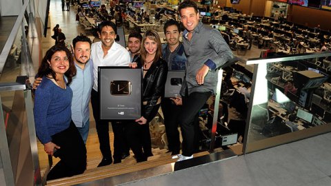 eltrece obtuvo su primer botón dorado en Youtube