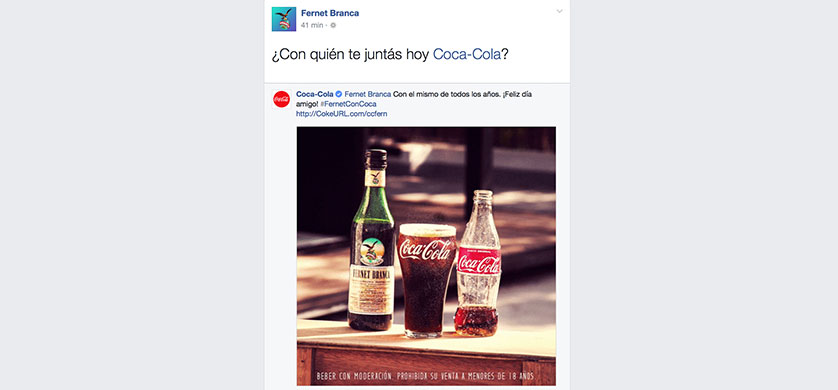 #FernetconCoca fue tendencia en Argentina en el Día del Amigo