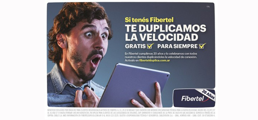 Fibertel cumple 20 años y duplica la velocidad de conexión