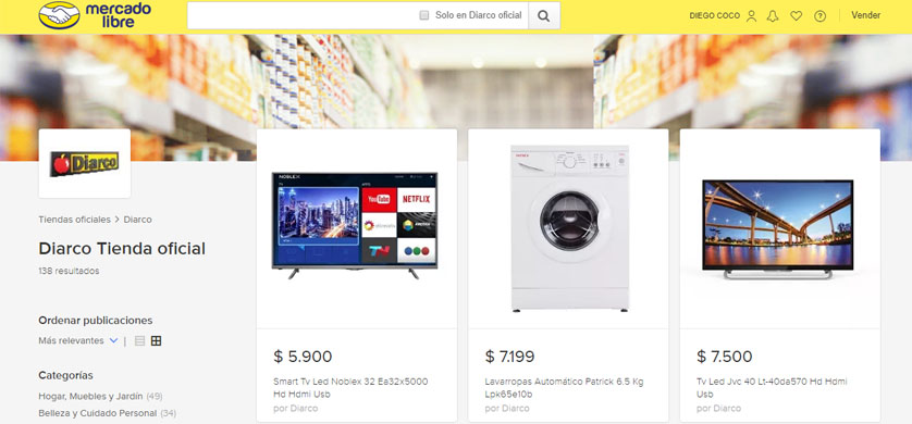 Diarco lanzó su tienda oficial en Mercado Libre
