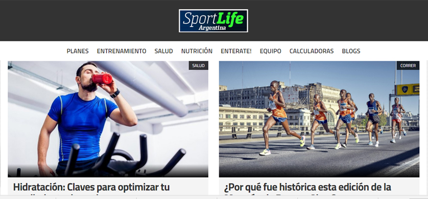 Ya está online el sitio de Sport Life Argentina