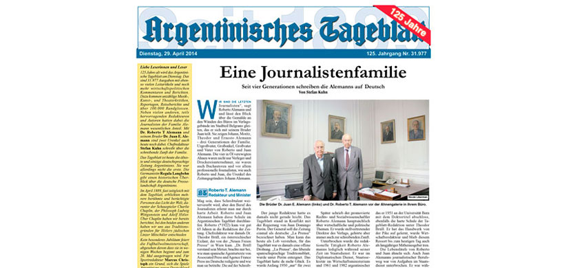 El Argentinisches Tageblatt lanza un suplemento por su 129° aniversario