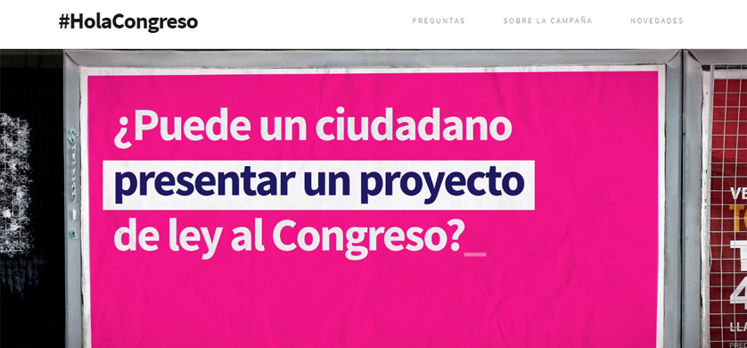 "Hola, ¿Congreso?", una campaña por la transparencia legislativa