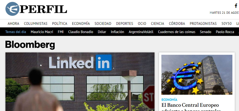 Bloomberg y Perfil se asocian para la distribución de contenidos en Argentina