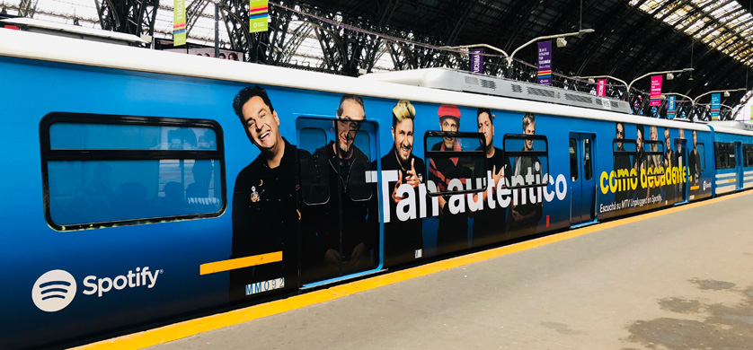 Spotify eligió a Volmedia para lanzar su campaña en el Tren Mitre
