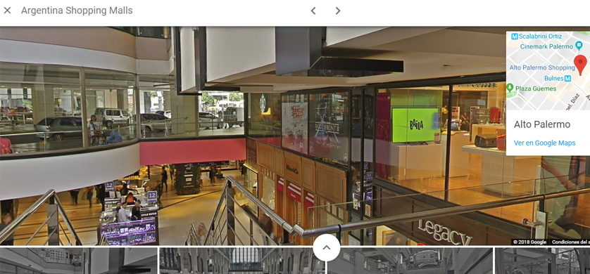 14 shoppings de Argentina se suman a Google Street View