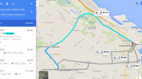 Google Maps suma el transporte público a sus consultas de tránsito