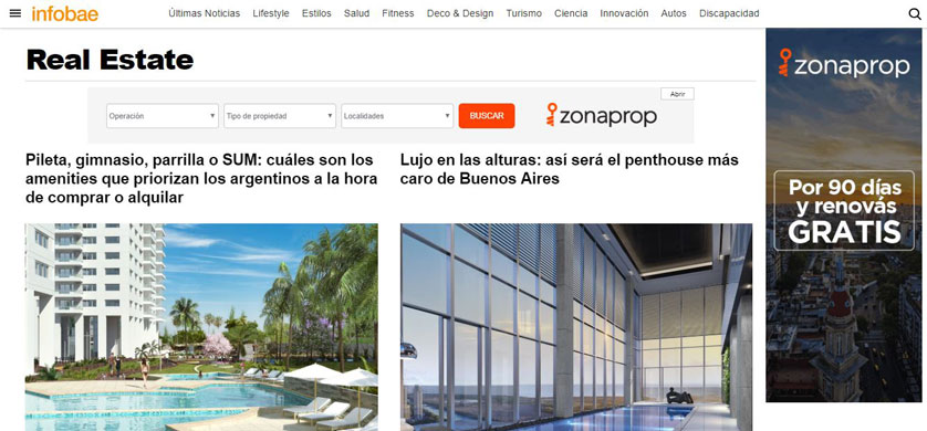 INFOBAE relanzó la Sección Real Estate