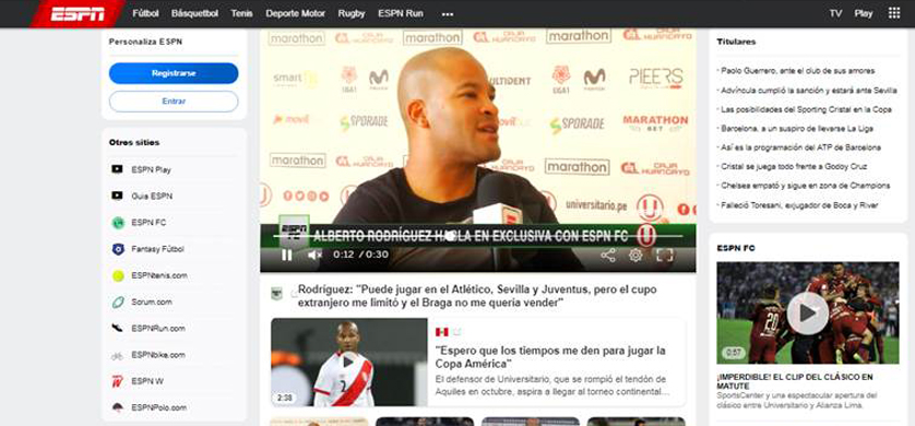 ESPN.com lanza su nueva versión en Perú
