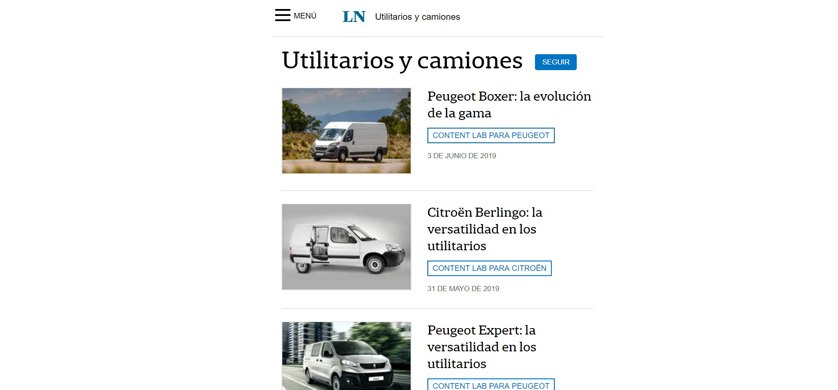 LA NACION Content LAB desarrolló la propuesta "Utilitarios & Camiones"