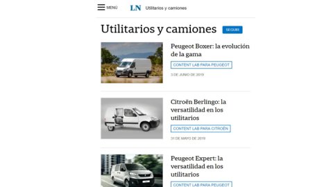 LA NACION Content LAB desarrolló la propuesta "Utilitarios & Camiones"