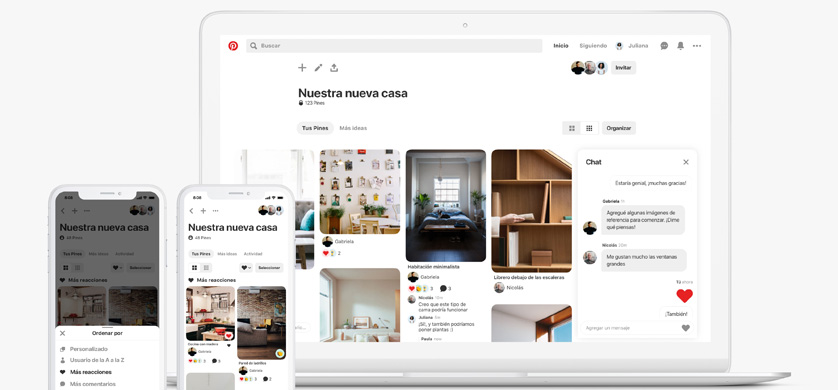 Pinterest lanza nuevas funciones en los tableros grupales