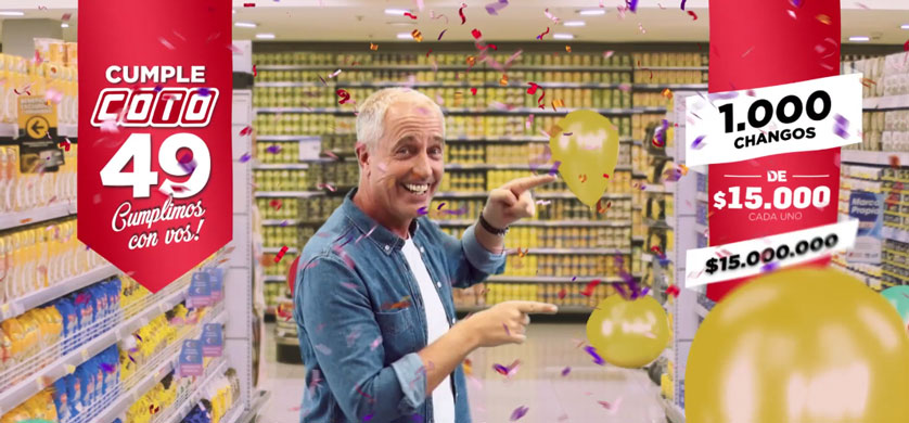 "Cumple Coto. Cumplimos con vos", la nueva campaña 360 de Supermercados Coto