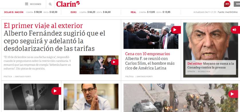 Sitios de noticias: Clarín lideró el tráfico en septiembre
