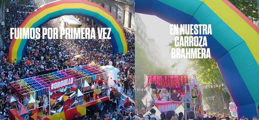 Brahma participó de la marcha del orgullo con una carroza propia
