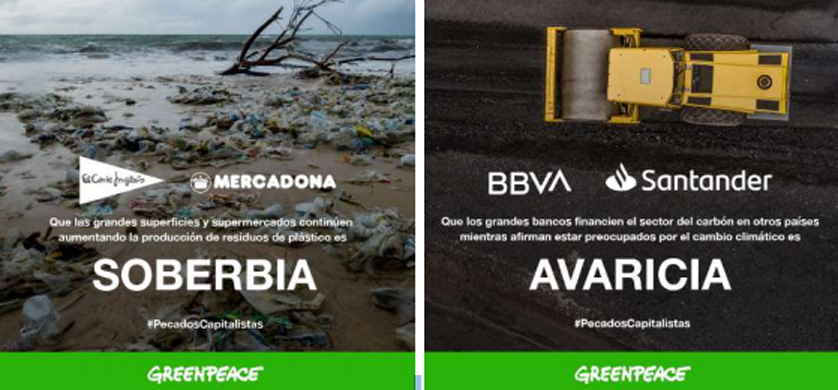 “Pecados Capitalistas”, la nueva campaña de Greenpeace