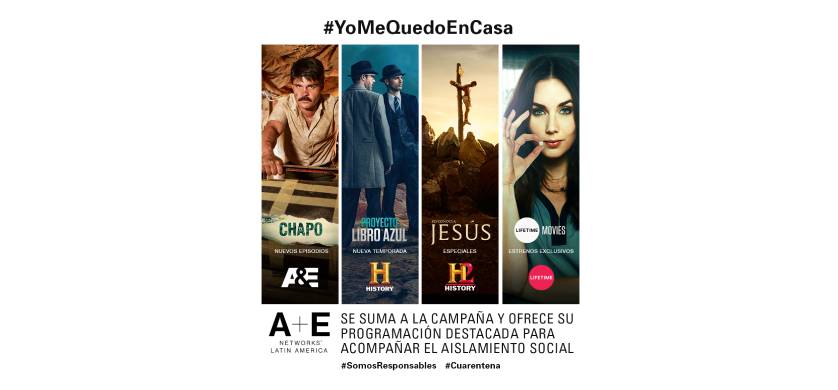 #YoMeQuedoEnCasa: A+E Networks se suma con programación especial