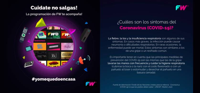 FW abrió su pantalla para sumar acciones solidarias