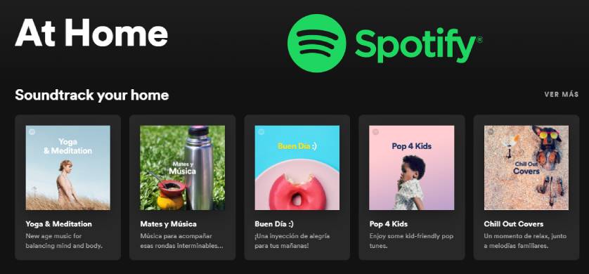 Spotify creó el espacio “En Casa” dentro de su plataforma