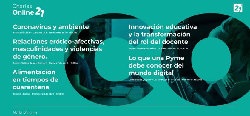 Siglo 21 organiza jornada de charlas online gratuitas