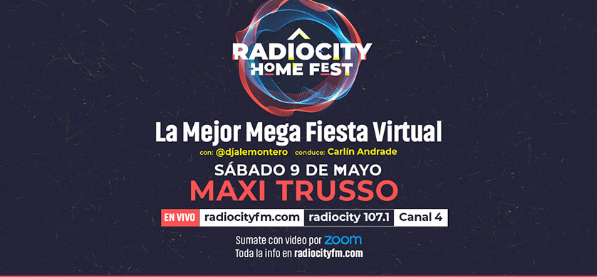 RadioCity Home Fest con Maxi Trusso, mañana en vivo por Canal 4 de Jujuy
