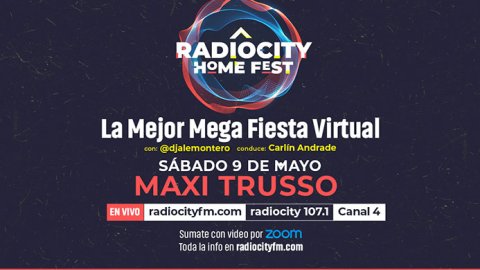 RadioCity Home Fest con Maxi Trusso, mañana en vivo por Canal 4 de Jujuy