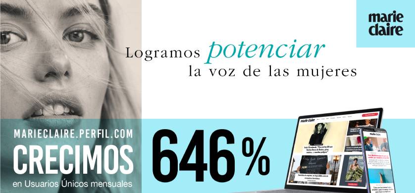 Marie Claire Argentina reportó un crecimiento de 646% en usuarios únicos en un año