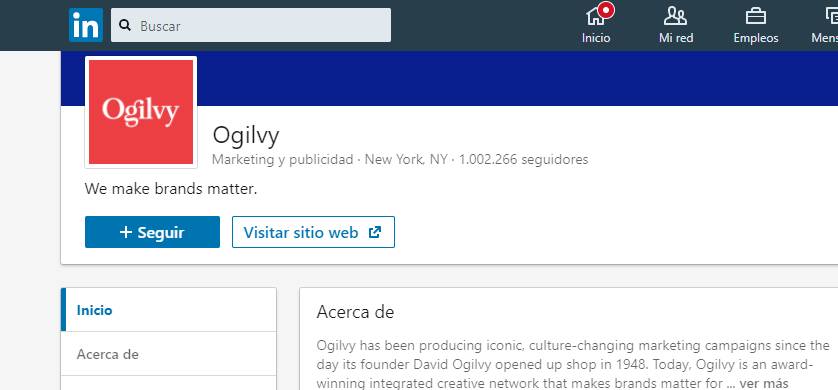 Ogilvy alcanzó 1 millón de seguidores en LinkedIn